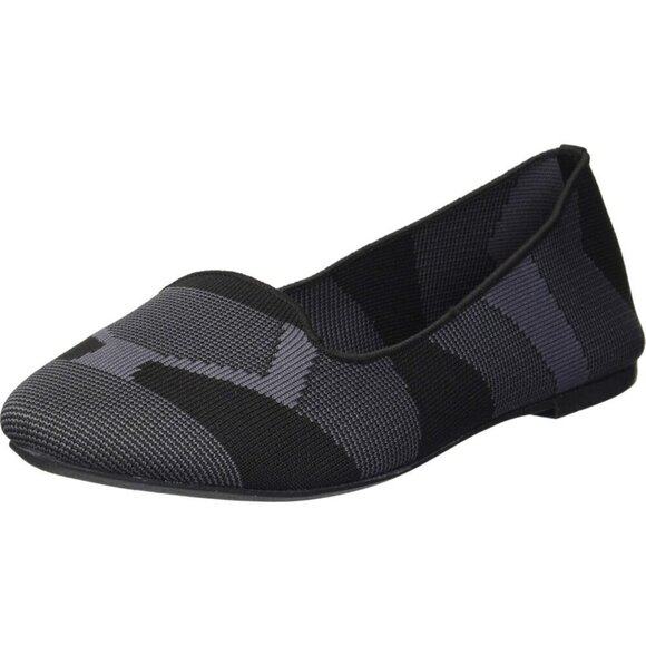 Skechers Loafer Skimmer Women's Black Mesh Cleo Sherlock Engineered Knit Shoes - Picture 1 of 1